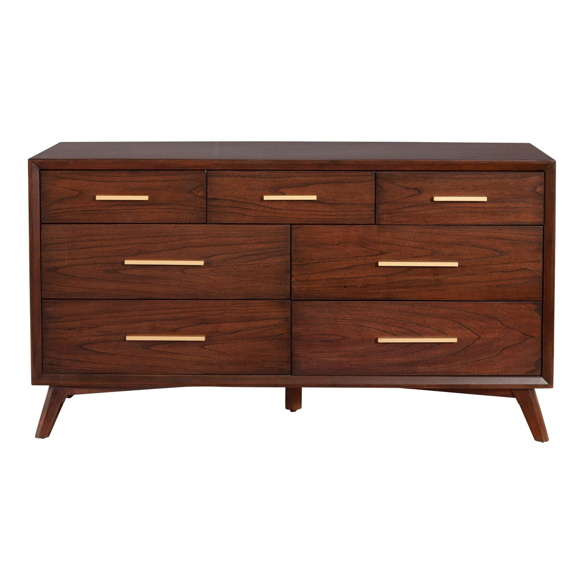 Arden Mid-Century 7-Drawer Dresser, Mahogany in Walnut Finish – view 4
