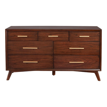 Arden Mid-Century 7-Drawer Dresser, Mahogany in Walnut Finish – view 4