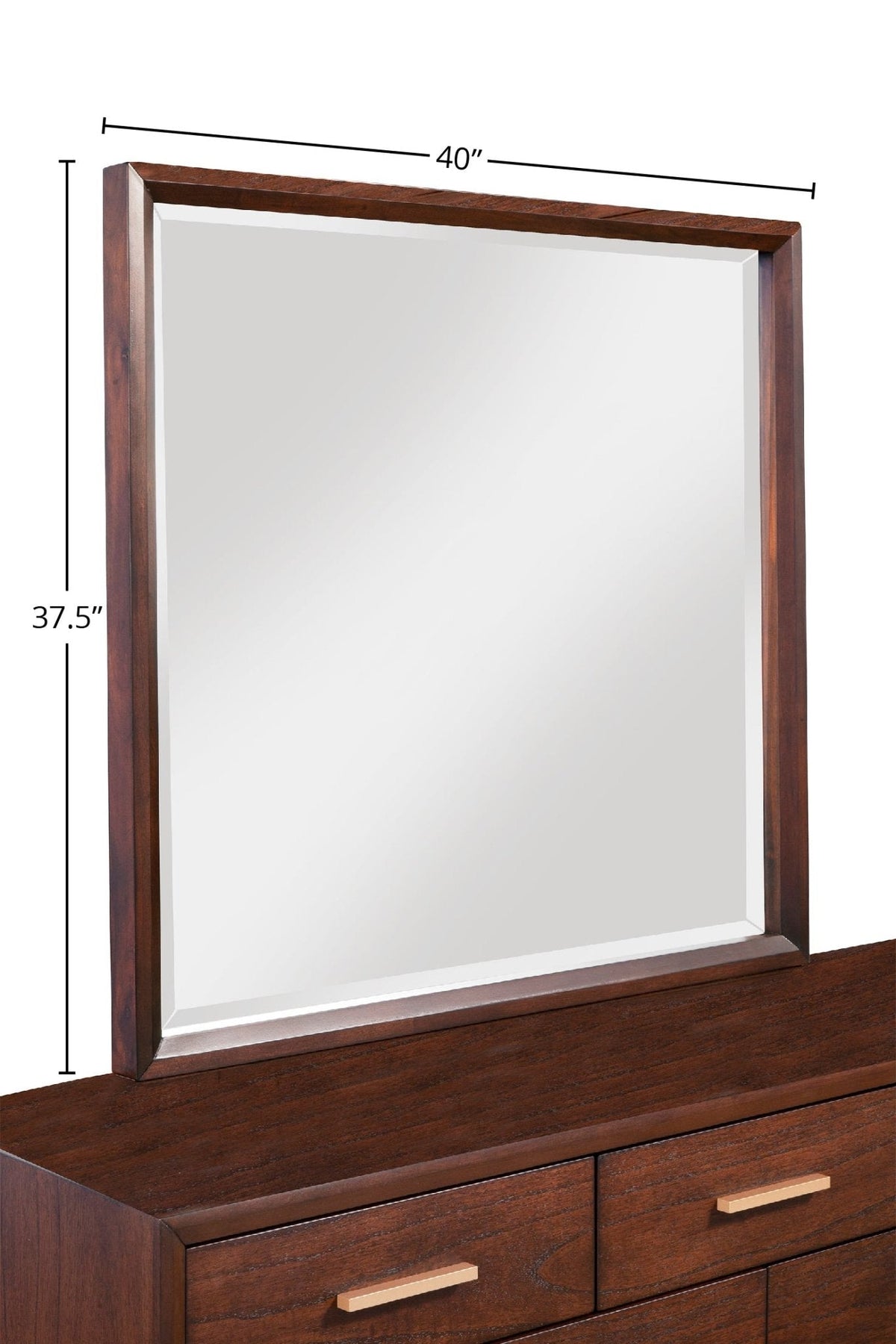 Arden Mid-Century Wood Mirror in Classic Walnut Finish – view 4