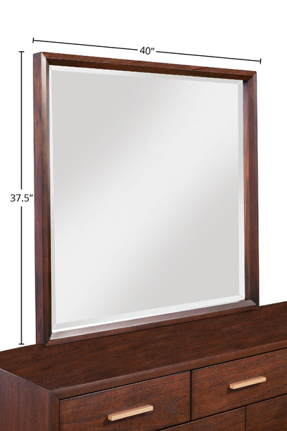 Arden Mid-Century Wood Mirror in Classic Walnut Finish – view 4