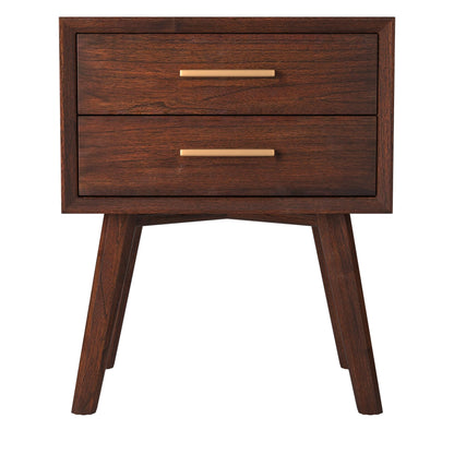Arden Mid-Century 2-Drawer Nightstand in Walnut Mahogany – view 3