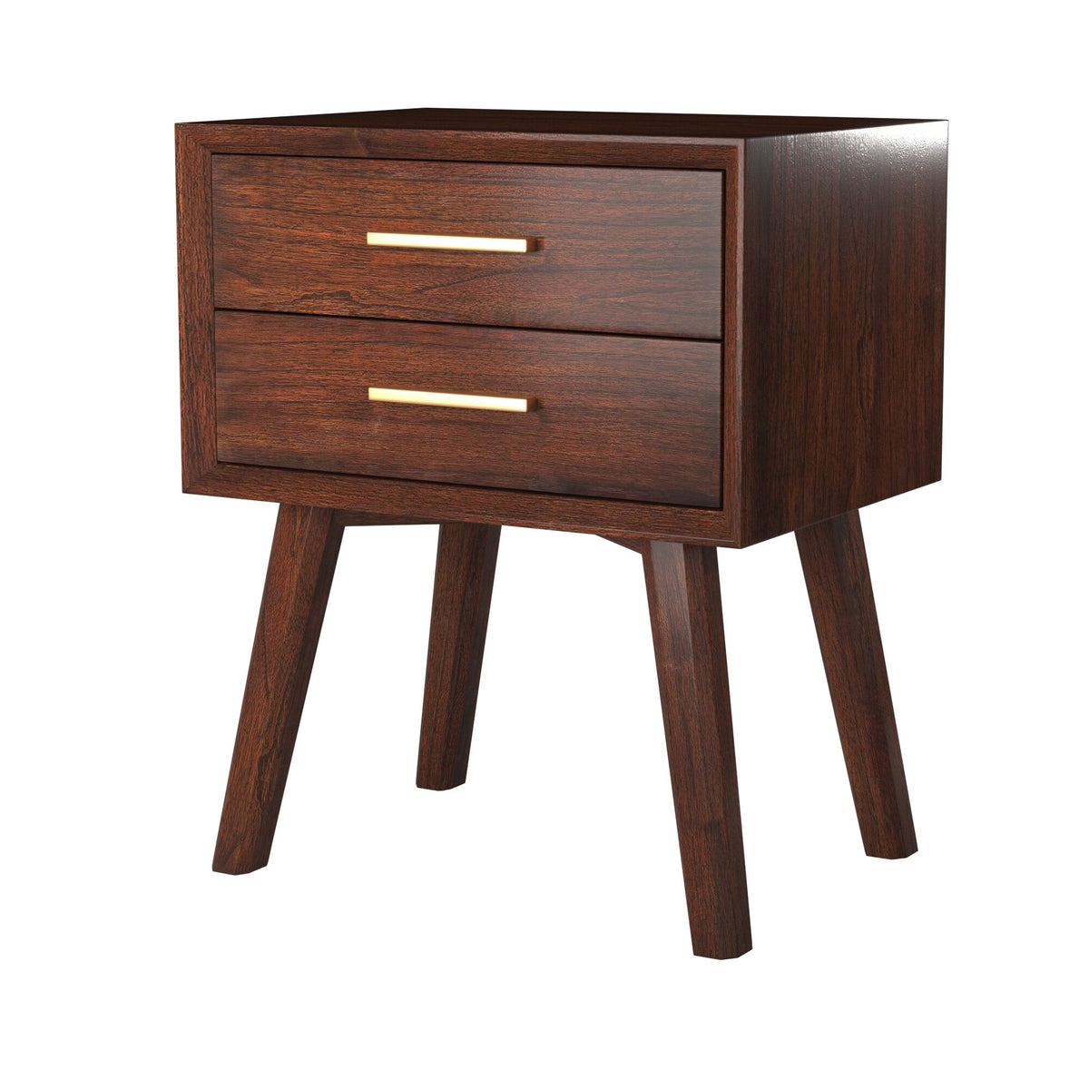 Arden Mid-Century 2-Drawer Nightstand in Walnut Mahogany – view 4
