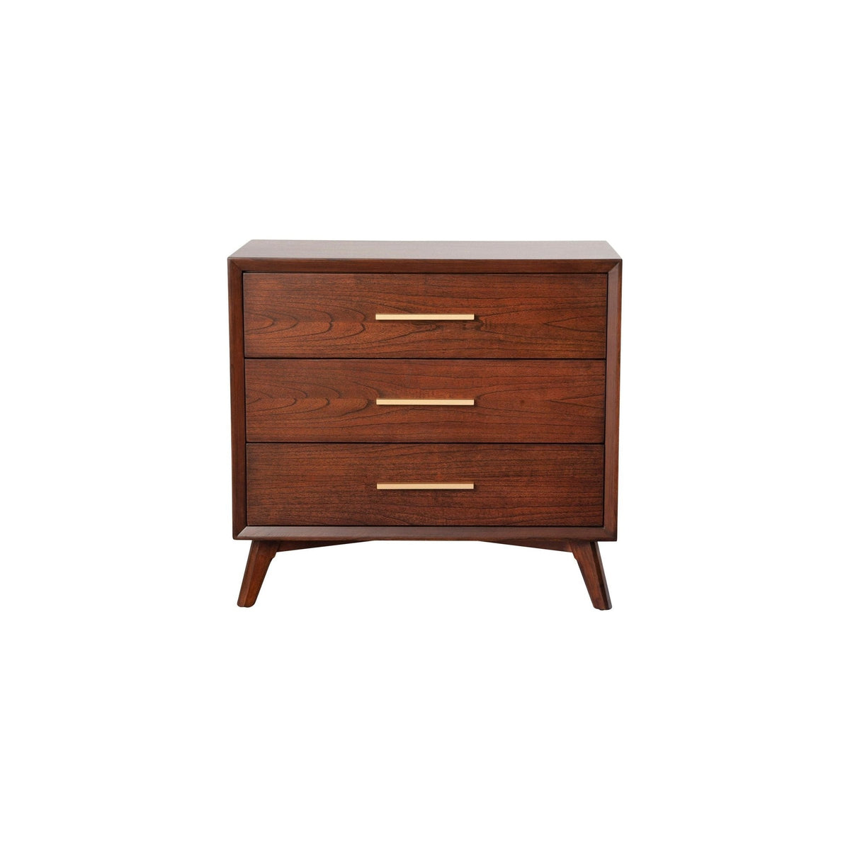 Arden Mid-Century 3-Drawer Small Chest, Mahogany in Walnut Finish – view 4