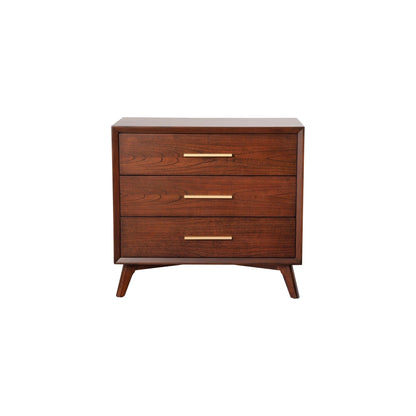 Arden Mid-Century 3-Drawer Small Chest, Mahogany in Walnut Finish – view 4