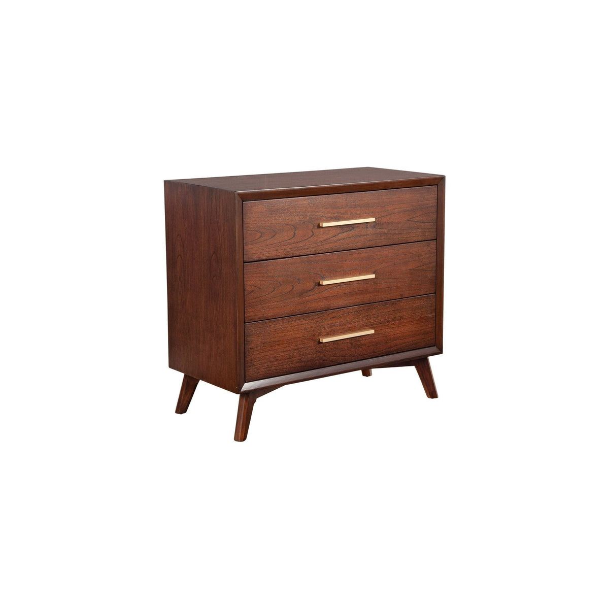 Arden Mid-Century 3-Drawer Small Chest, Mahogany in Walnut Finish – view 3