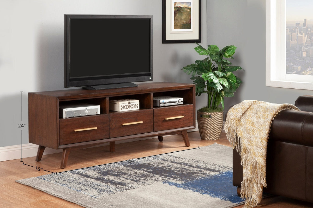 Arden Mid-Century Mahogany TV Console, Walnut Finish – view 5