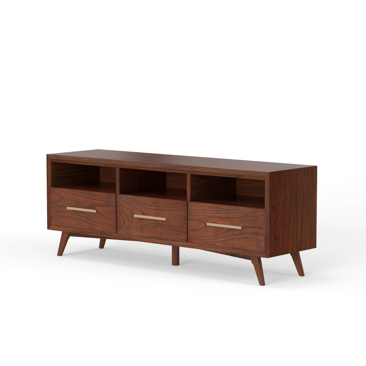 Arden Mid-Century Mahogany TV Console, Walnut Finish – view 3