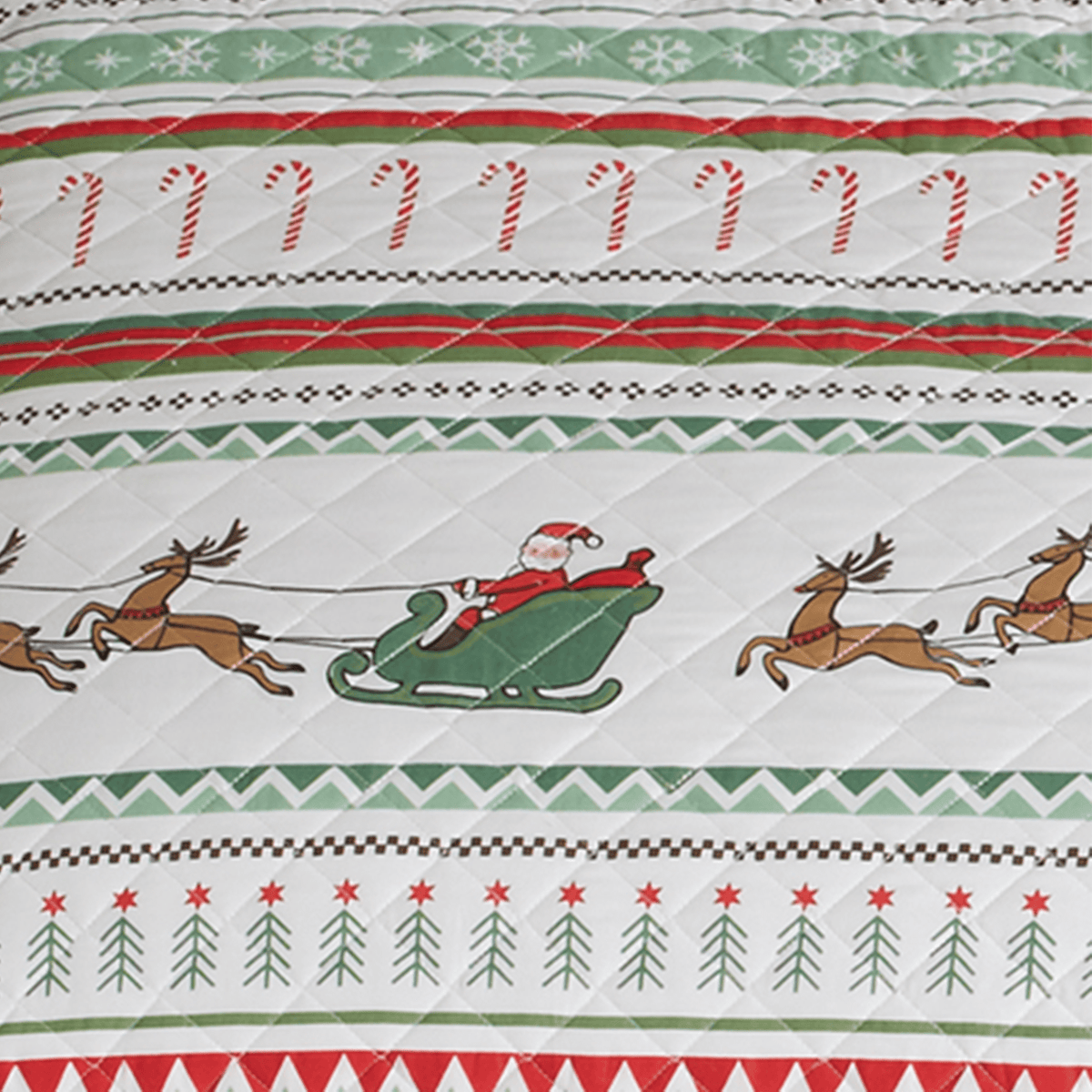 Festive Santa and Reindeer Christmas Quilt Set – Festive Collection – view 5