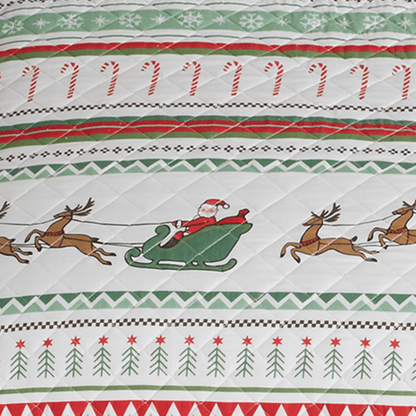 Festive Santa and Reindeer Christmas Quilt Set – Festive Collection – view 5