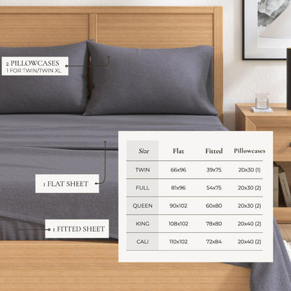 Heathered Cotton Blend Flannel Sheet Set – Anders Collection – view 23