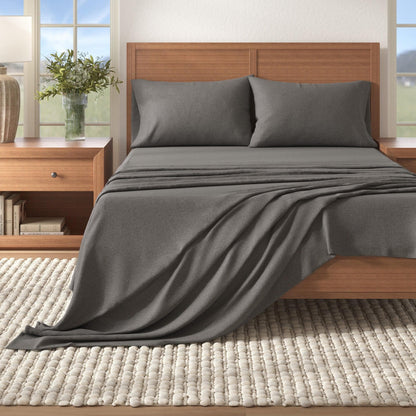 Heathered Cotton Blend Flannel Sheet Set – Anders Collection – view 25