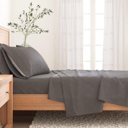 Heathered Cotton Blend Flannel Sheet Set – Anders Collection – view 27
