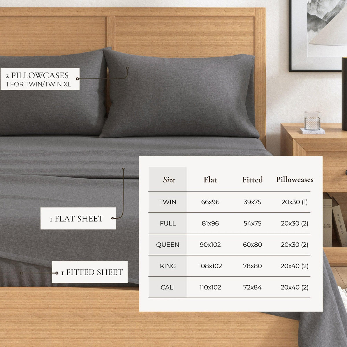 Heathered Cotton Blend Flannel Sheet Set – Anders Collection – view 29