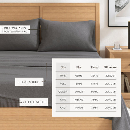 Heathered Cotton Blend Flannel Sheet Set – Anders Collection – view 29
