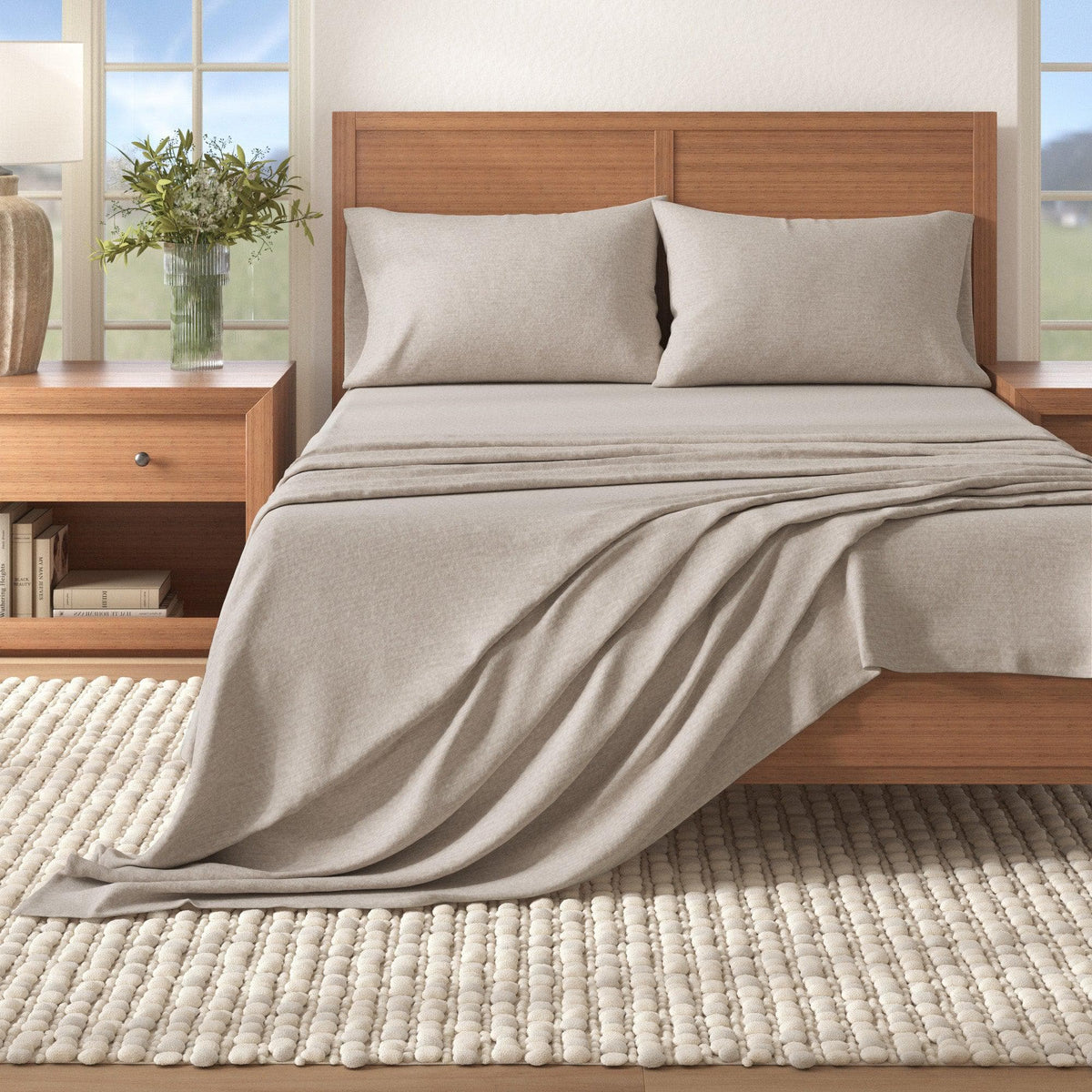 Heathered Cotton Blend Flannel Sheet Set – Anders Collection – view 7