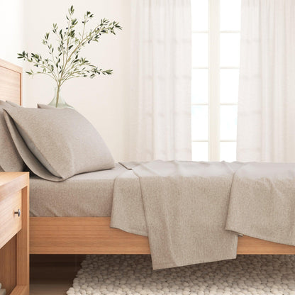 Heathered Cotton Blend Flannel Sheet Set – Anders Collection – view 9