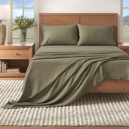 Heathered Cotton Blend Flannel Sheet Set – Anders Collection – view 13