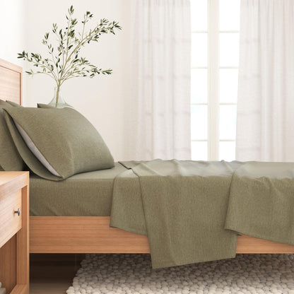 Heathered Cotton Blend Flannel Sheet Set – Anders Collection – view 15