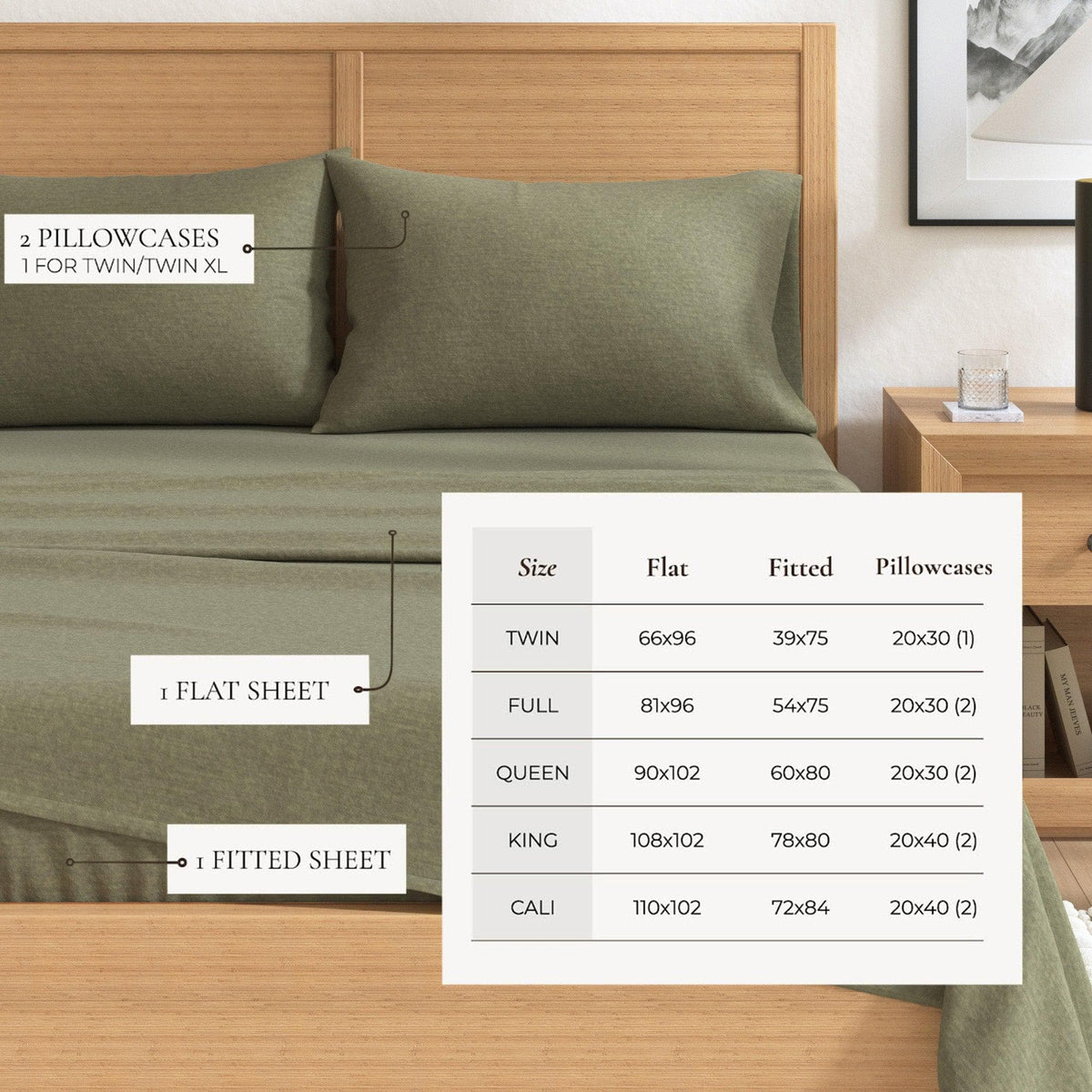Heathered Cotton Blend Flannel Sheet Set – Anders Collection – view 17