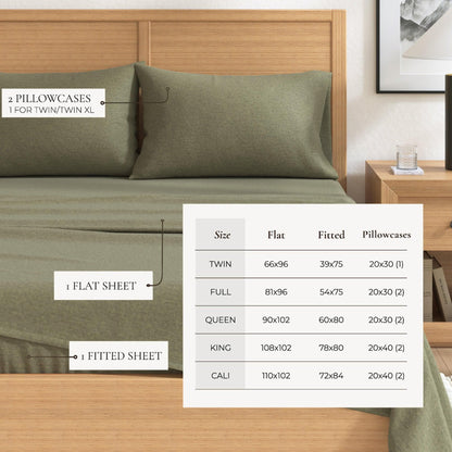 Heathered Cotton Blend Flannel Sheet Set – Anders Collection – view 17