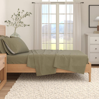 Heathered Cotton Blend Flannel Sheet Set – Anders Collection – view 18
