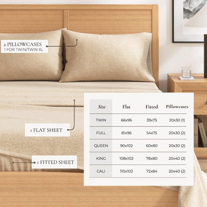 Heathered Cotton Blend Flannel Sheet Set – Anders Collection – view 5