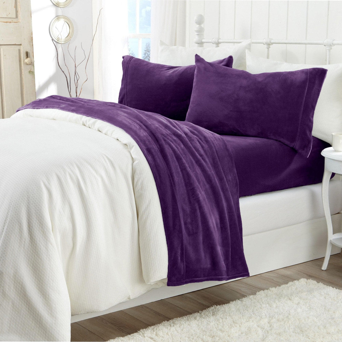 Jewel-Toned Velvet Plush Sheet Set – Velvet Luxe Collection – view 2