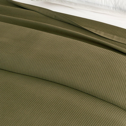 Hazel Collection 100% Cotton Waffle Weave Blanket – view 2