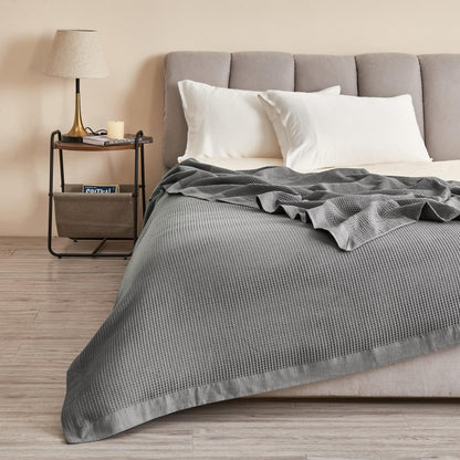 Hazel Collection 100% Cotton Waffle Weave Blanket – view 7