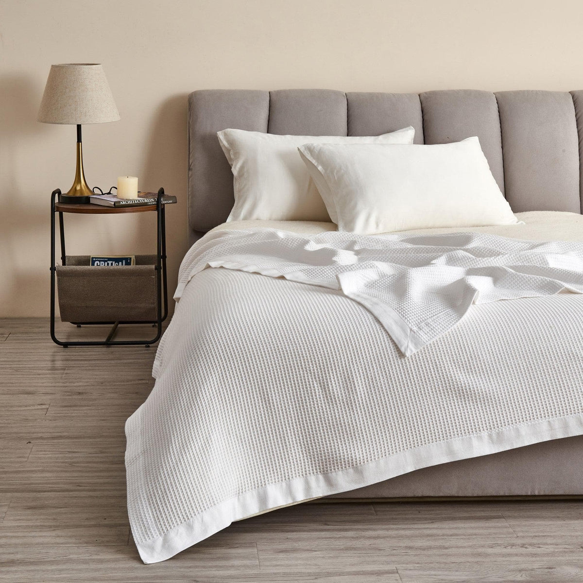 Hazel Collection 100% Cotton Waffle Weave Blanket – view 19