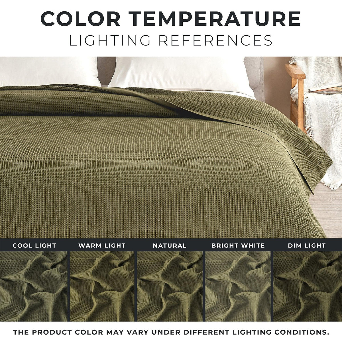 Hazel Collection 100% Cotton Waffle Weave Blanket – view 6