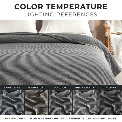 Hazel Collection 100% Cotton Waffle Weave Blanket – view 12