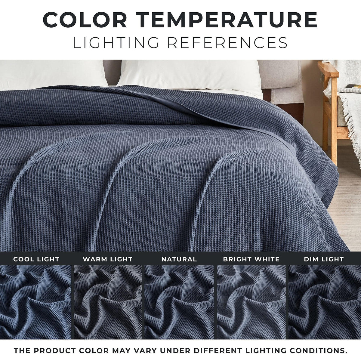 Hazel Collection 100% Cotton Waffle Weave Blanket – view 18