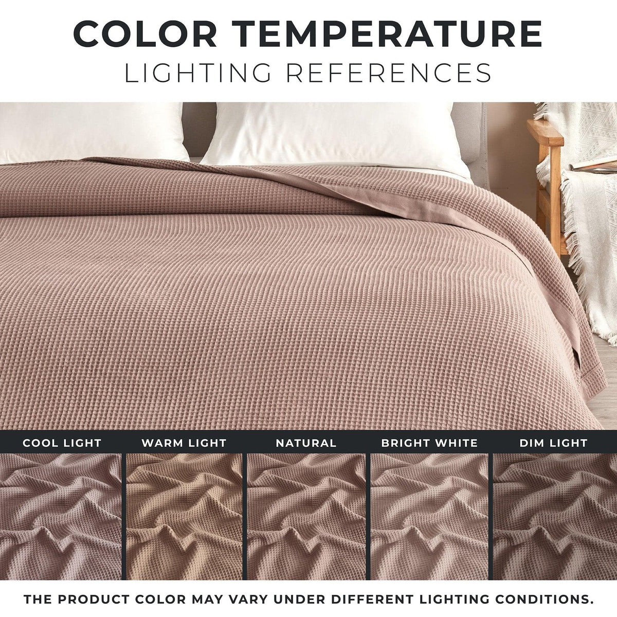 Hazel Collection 100% Cotton Waffle Weave Blanket – view 30