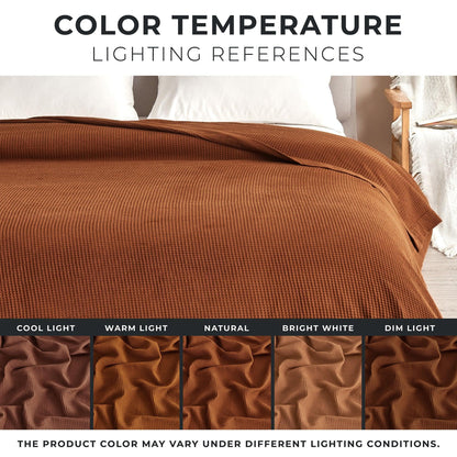 Hazel Collection 100% Cotton Waffle Weave Blanket – view 36