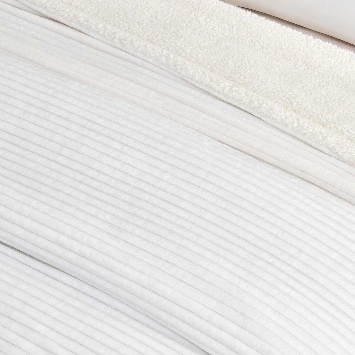 Corduroy Collection Ribbed Velvet Plush Sherpa Throw Blanket – view 2
