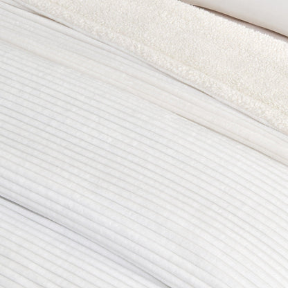 Corduroy Collection Ribbed Velvet Plush Sherpa Throw Blanket – view 2