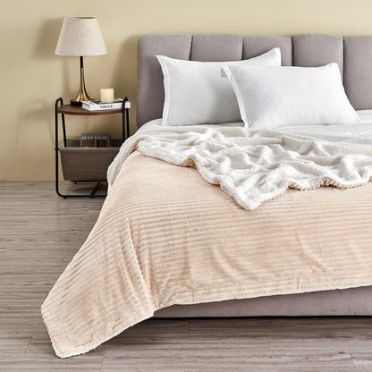 Corduroy Collection Ribbed Velvet Plush Sherpa Throw Blanket – view 6