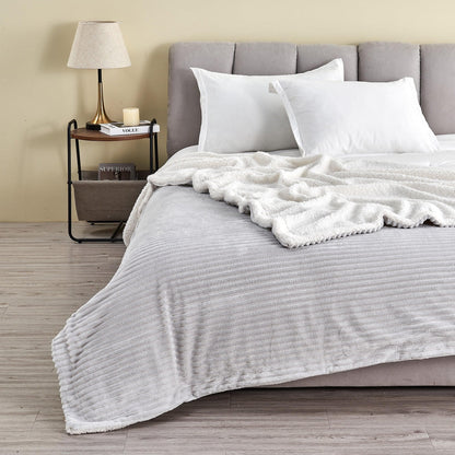 Corduroy Collection Ribbed Velvet Plush Sherpa Throw Blanket – view 30