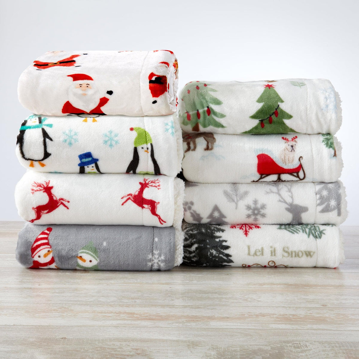 Eve Collection Holiday Velvet Plush Sherpa Throw Blanket, 50 x 60 – view 15
