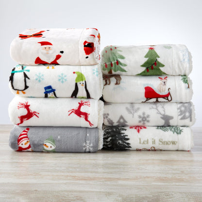 Eve Collection Holiday Velvet Plush Sherpa Throw Blanket, 50 x 60 – view 15