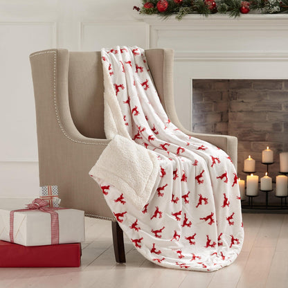 Eve Collection Holiday Velvet Plush Sherpa Throw Blanket, 50 x 60 – view 25