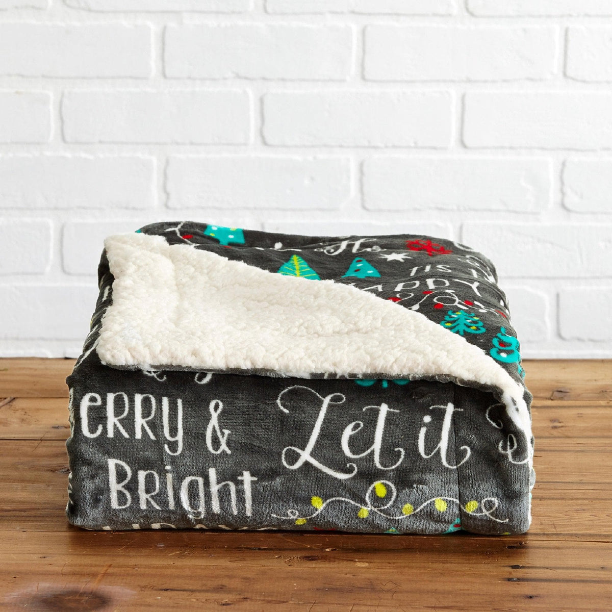 Eve Collection Holiday Velvet Plush Sherpa Throw Blanket, 50 x 60 – view 22