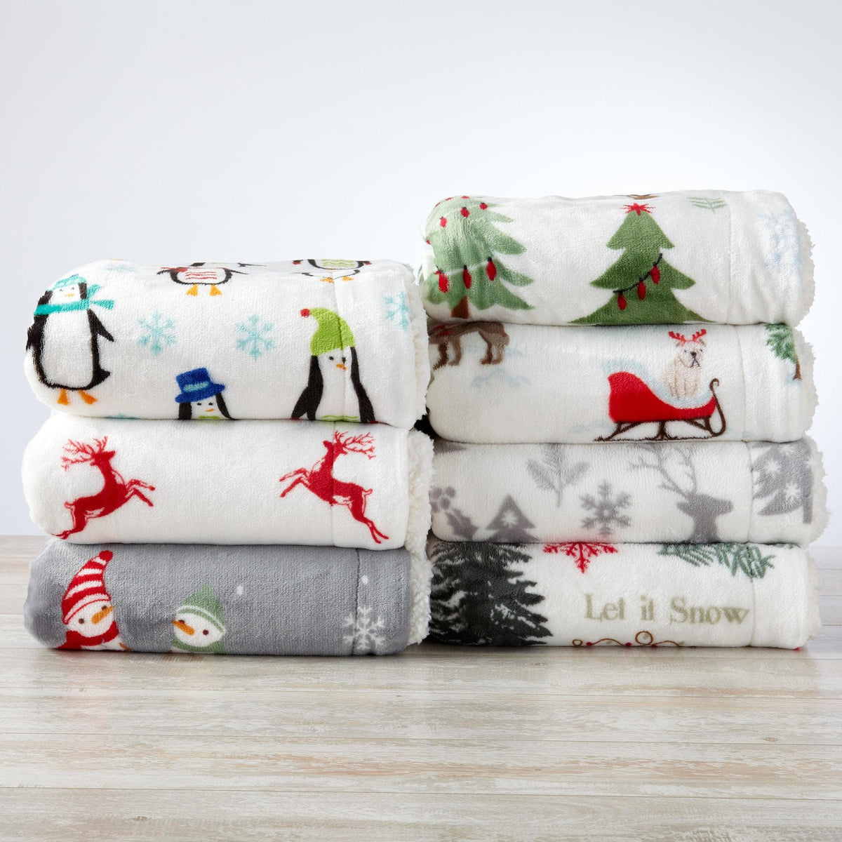 Eve Collection Holiday Velvet Plush Sherpa Throw Blanket, 50 x 60 – view 24