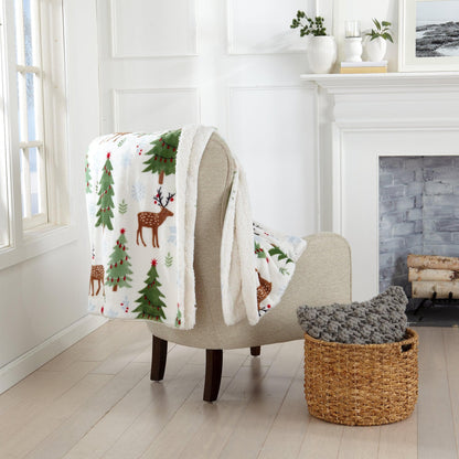 Eve Collection Holiday Velvet Plush Sherpa Throw Blanket, 50 x 60 – view 16