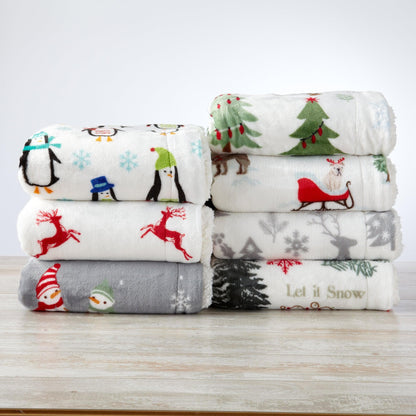 Eve Collection Holiday Velvet Plush Sherpa Throw Blanket, 50 x 60 – view 32