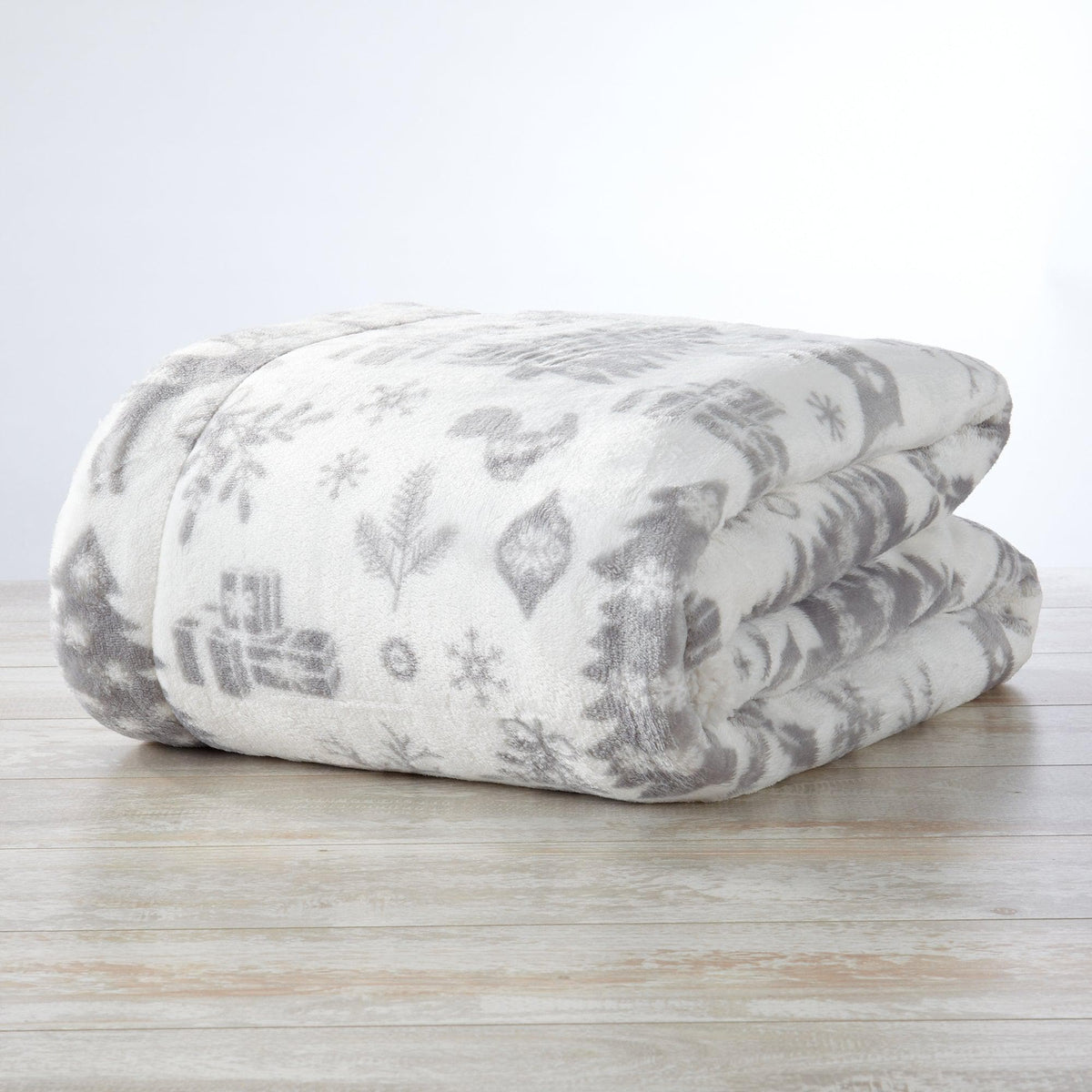 Eve Collection Holiday Velvet Plush Sherpa Throw Blanket, 50 x 60 – view 12