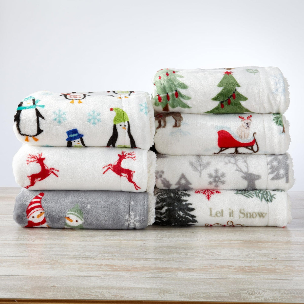 Eve Collection Holiday Velvet Plush Sherpa Throw Blanket, 50 x 60 – view 36