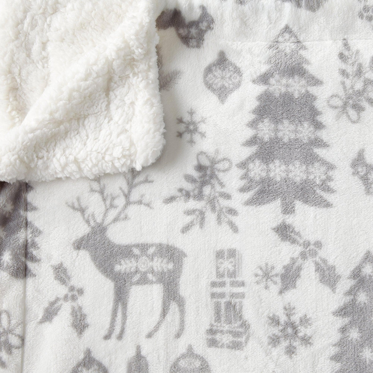 Eve Collection Holiday Velvet Plush Sherpa Throw Blanket, 50 x 60 – view 14