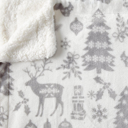Eve Collection Holiday Velvet Plush Sherpa Throw Blanket, 50 x 60 – view 14